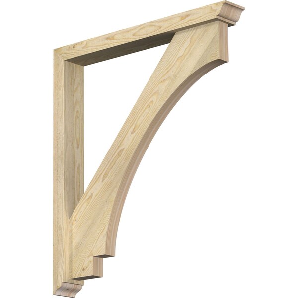 Ekena Millwork Imperial Traditional Rough Sawn Bracket w/ Offset Brace, Douglas Fir, 4"W x 30"D x 34"H BKT0402X30X34IMP01RDF - main